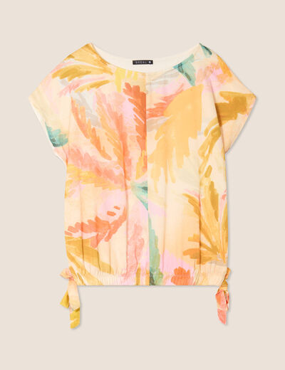 Top bas resserré multicolore femme