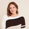 Pull col rond manches longues creme femme