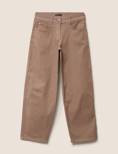 Pantalon magique Le L&eacute;ger coupe barrel taupe femme