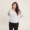 Pull manches longues gris clair femme