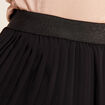 Jupe longue &eacute;vas&eacute;e pliss&eacute;e noir femme