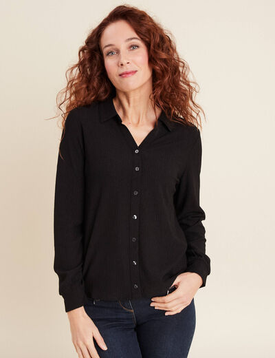 Blouse manches longues noir femme