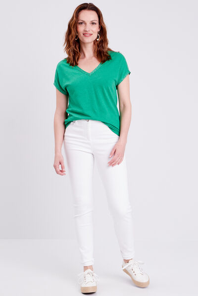 T-shirt manches courtes vert femme