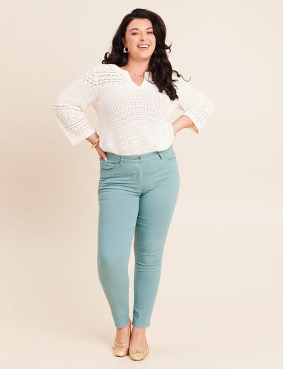 Pantalon magique Le L&eacute;ger coupe ajust&eacute;e bleu turquoise femme