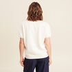 Pull col V manches courtes ecru femme