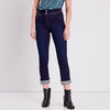 Jean ajuste a details strass denim brut femme