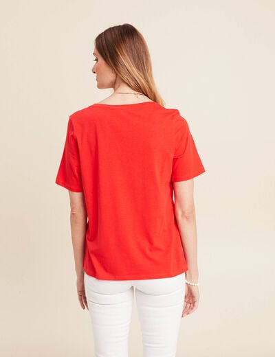 T-shirt manches courtes rouge femme
