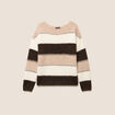 Pull col bateau marron femme