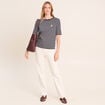 Jean taille haute sable femme