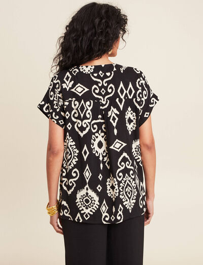 Blouse manches courtes noir femme