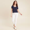T-shirt manches courtes bleu marine femme