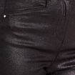 Pantalon iris&eacute; en similicuir noir femme