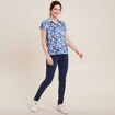 Chemise manches courtes bleu femme