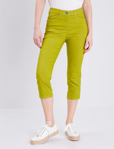 Pantacourt magique Le L&eacute;ger coupe droite vert olive femme