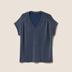 T-shirt manches courtes bleu marine femme