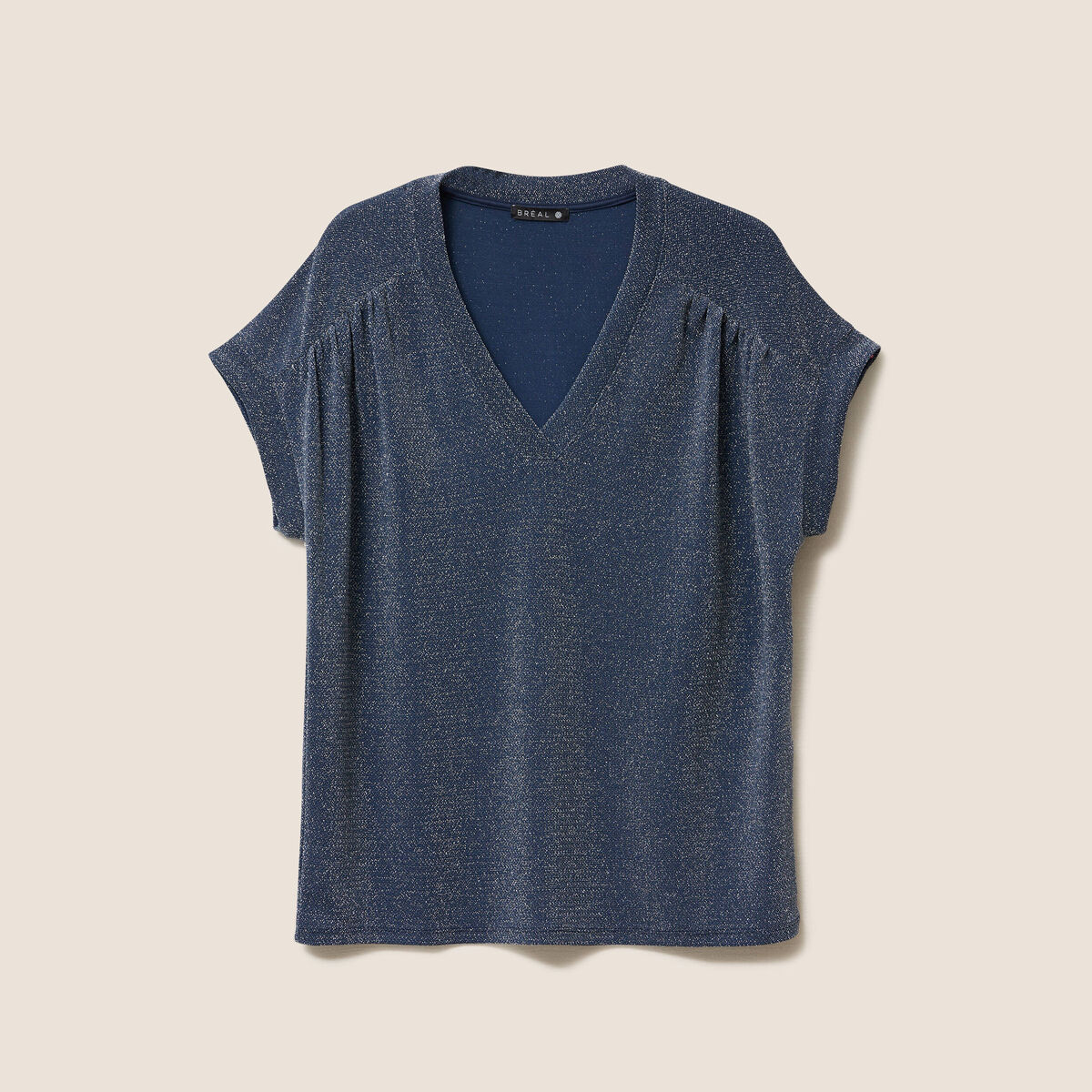 T-shirt manches courtes bleu marine femme