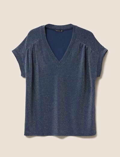 T-shirt manches courtes bleu marine femme