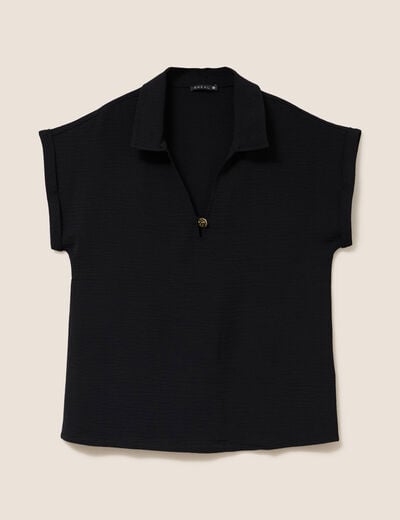 Blouse manches courtes noir femme