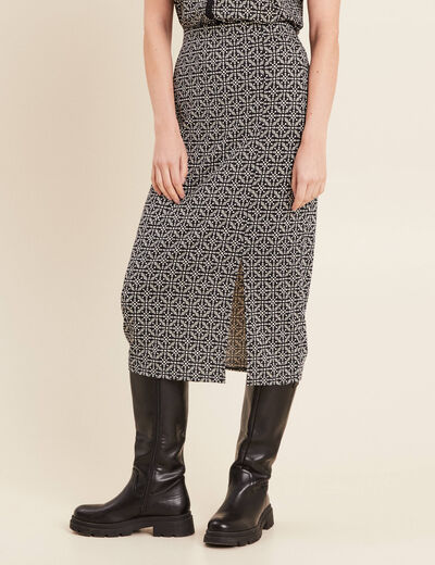 Jupe longue droite noir femme