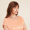 T-shirt manches courtes rose saumon femme