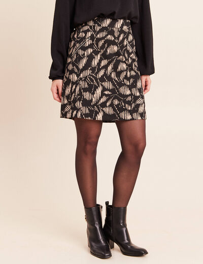 Jupe droite courte noir femme