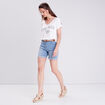 T-shirt manches courtes ecru femme