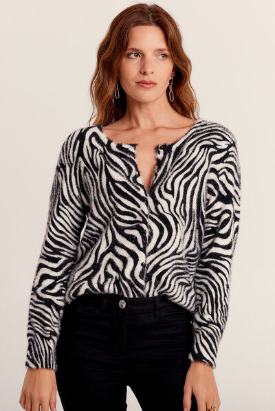 Gilet manches longues noir femme