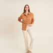 Surchemise manches longues camel femme