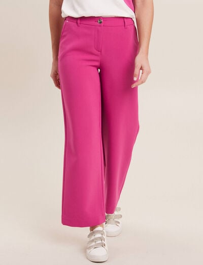 Pantalon chino large rose fushia femme