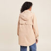 Parka d&eacute;perlante cintr&eacute;e &agrave; capuche beige femme
