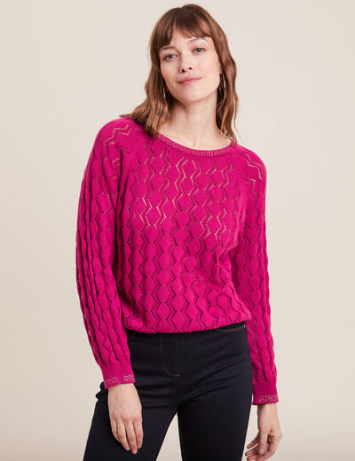 Pull confectionné en France rose fushia femme
