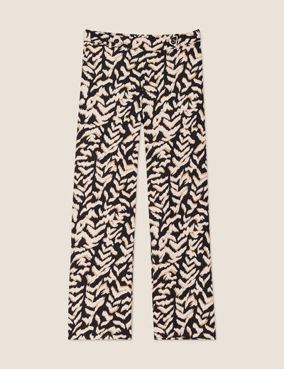 Pantalon carotte taille basse noir femme