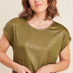 T-shirt manches courtes vert kaki femme