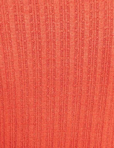 T-shirt col nou&eacute; manches longues rouge fonc&eacute; femme