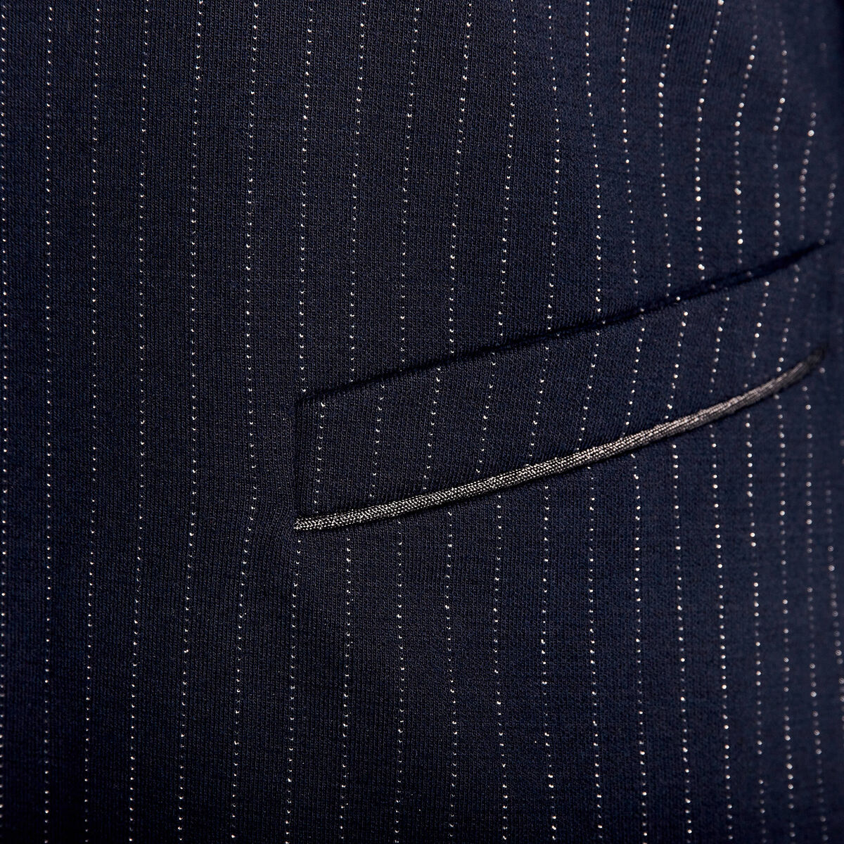 Veste ajustée col châle bleu marine femme