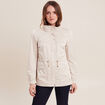 Parka déperlante cintrée lien à coulisse sable femme