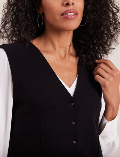 Gilet veston sans manches noir femme