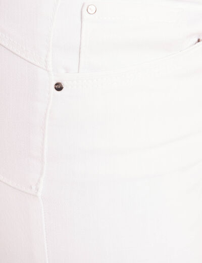 Jean coupe droite taille haute blanc femme