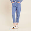 Pantalon coupe droite à coulisse bleu ciel femme
