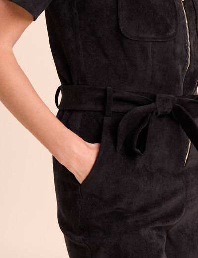 Combinaison en velours noir femme