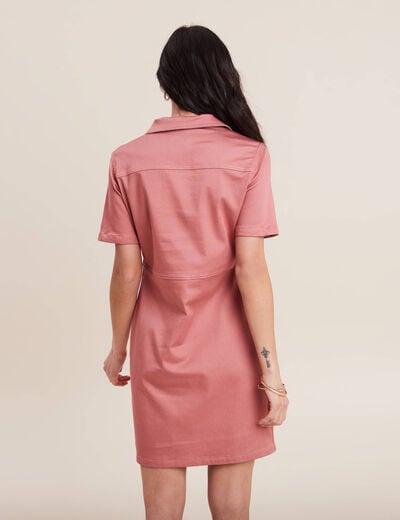 Robe moulante réversible orange corail femme