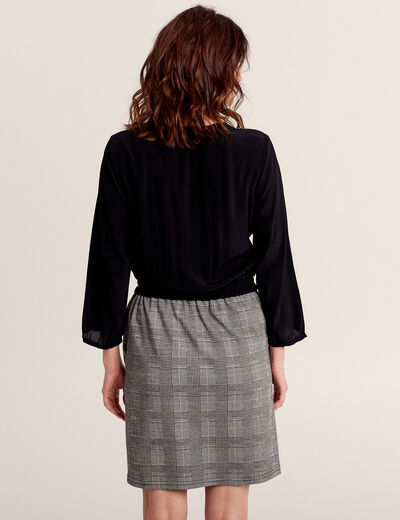 Robe droite effet 2-en-1 gris femme