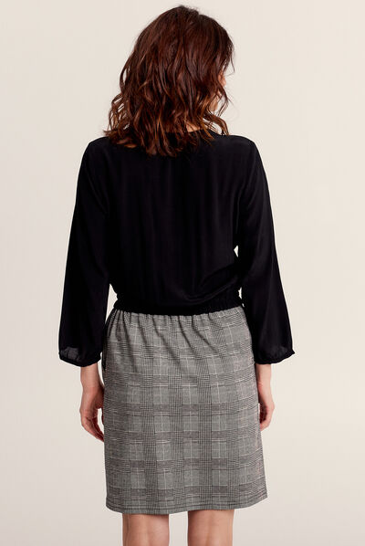 Robe droite effet 2-en-1 gris femme