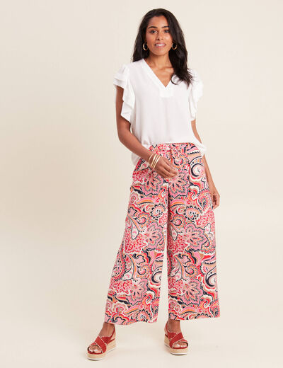 Pantalon fluide 7/8ème multicolore femme