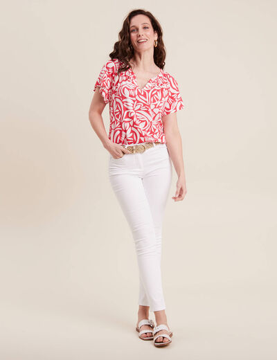 Blouse manches courtes rouge femme