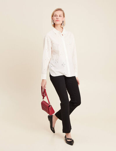 Jean bootcut taille basculée denim noir femme