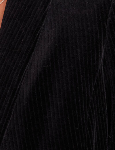 Veste tailleur velours noir femme