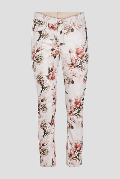 Pantalon réversible confortable beige femme