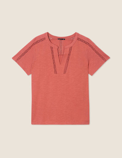 T-shirt manches courtes vieux rose femme