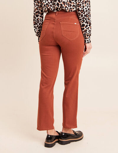 Pantalon magique Le L&eacute;ger coupe droite marron fonc&eacute; femme